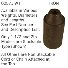 00571-WT - Sash Pulleys, Weights & Accessories                        