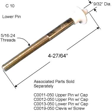 C0010 - 5/16 IN Metal Bi-Fold Threaded Pivot Pin                      