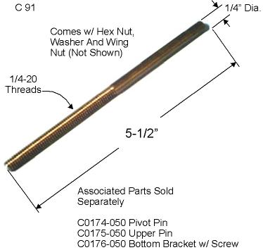C0091 - 1/4 IN Metal Bi-Fold Threaded Pivot Pins                      