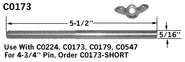 C0173 - 5/16 IN Metal Bi-Fold Threaded Pivot Pin                      