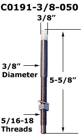 C0191-3/8 - 3/8 IN Metal Bi-Fold Threaded Pivot Pins                  