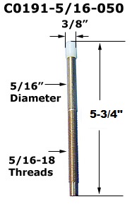 C0191-5/16 - 5/16 IN Metal Bi-Fold Threaded Pivot Pins                