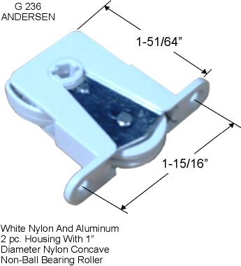 G0236 - Patio Screen Door Rollers & Guides                            