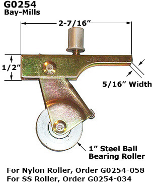 G0254 - Patio Screen Door Rollers & Guides                            