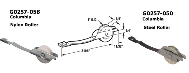 G0257 - Patio Screen Door Rollers & Guides                            