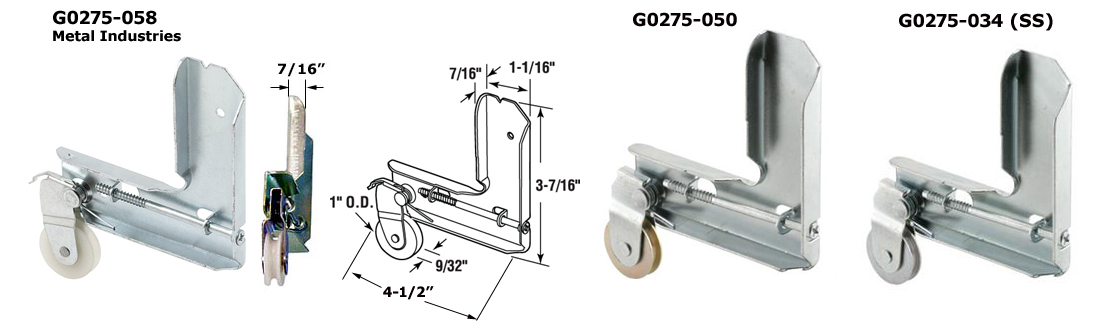 G0275 - Patio Screen Door Rollers & Guides                            