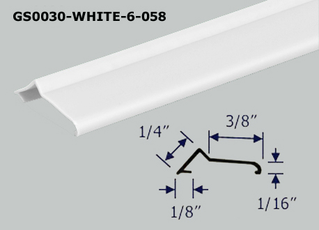 GS0030WHT - Glazing Channel, Glazing Bead                             