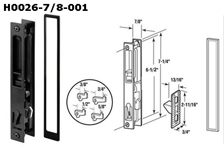 H0026BK78 - Patio Glass Door Handles (Flush Mount)                    