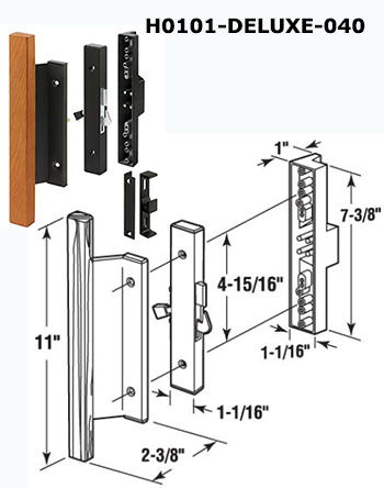 H0101-DX - Patio Glass Door Handles (Surface Mount)                   