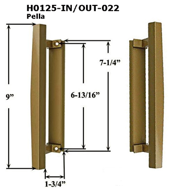 H0125 - Patio Glass Door Handles (Surface Mount), Pella               