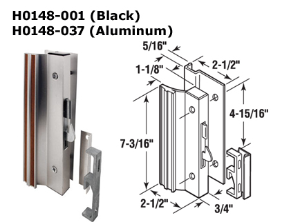 H0148 - Patio Glass Door Handles (Surface Mount)                      