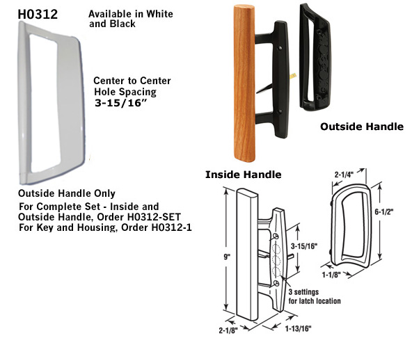 H0312 - Patio Glass Door Handles (Surface Mount)                      