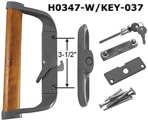 H0347KEY - Patio Glass Door Handles (Surface Mount)                   