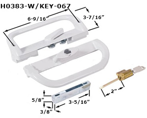 H0383KY67 - Patio Glass Door Handles ( Internal Latch)                