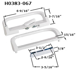 H0383WT - Patio Glass Door Handles ( Internal Latch)                  