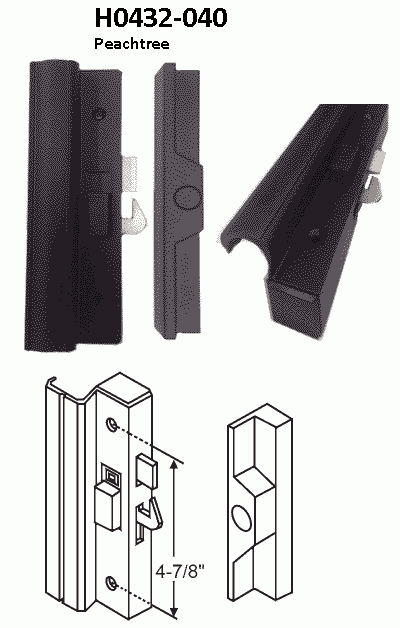 H0432 - Patio Glass Door Handles ( Internal Latch)                    