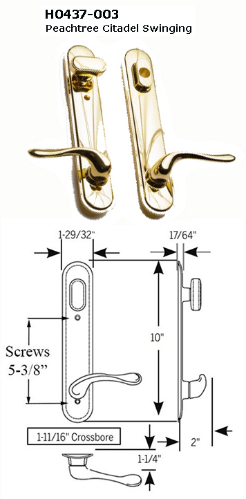 H0437 - Patio Glass Door Handles (Surface Mount)                      