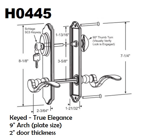 H0445 - Patio Door Handle Set                                         