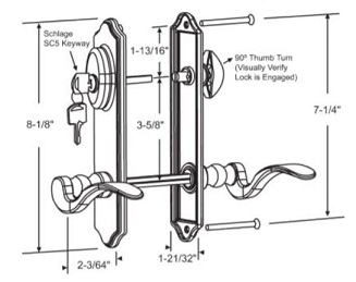 H0445 - Patio Door Handle Set                                         