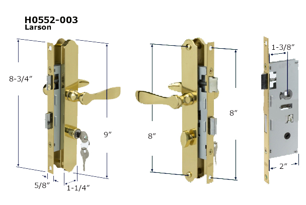 H0552 - Patio Glass Door Handles (Mortise Type)                       