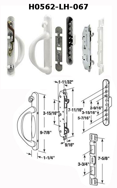 H0562LH - Patio Glass Door Handles (Mortise Type)                     