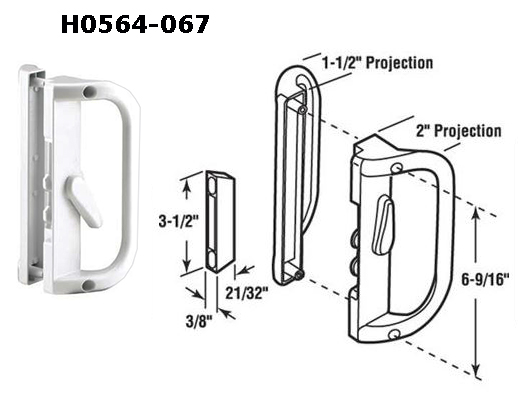 H0564 - Patio Glass Door Handles (Surface Mount)                      