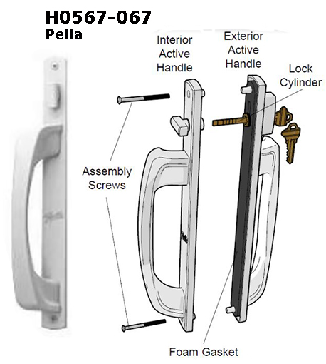 H0567 - Patio Screen Door Handles & Pulls, Pella                      