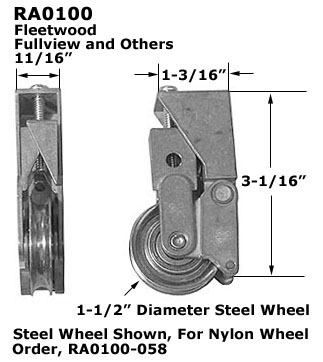 RA0100 - Patio Glass Door Roller Assemblies                           