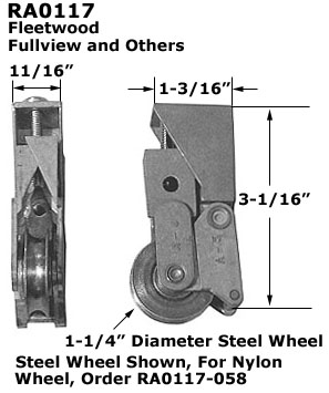 RA0117 - Patio Glass Door Roller Assemblies                           