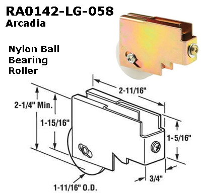 RA0142LG - Patio Glass Door Roller Assemblies                         