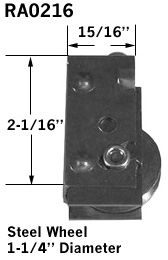 RA0216 - Patio Glass Door Roller Assemblies                           