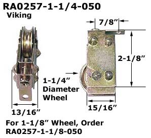 RA0257-1-1/4 - Patio Glass Door Roller Assemblies                     