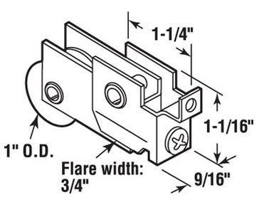 RA0335 - Patio Glass Door Roller Assemblies                           