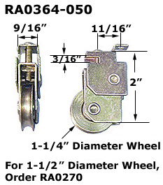 RA0364 - Patio Glass Door Roller Assemblies                           