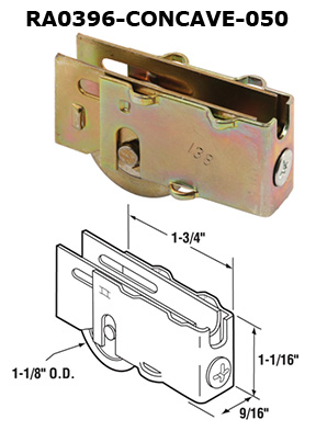 RA0396CONCAVE - Patio Glass Door Roller and Assemblies                