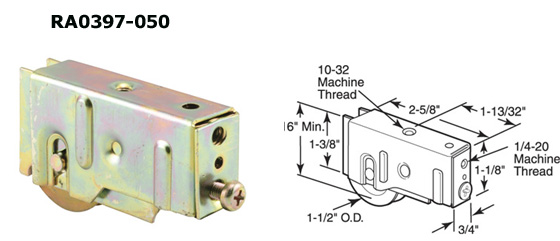 RA0397 - Patio Screen Door Rollers & Guides                           