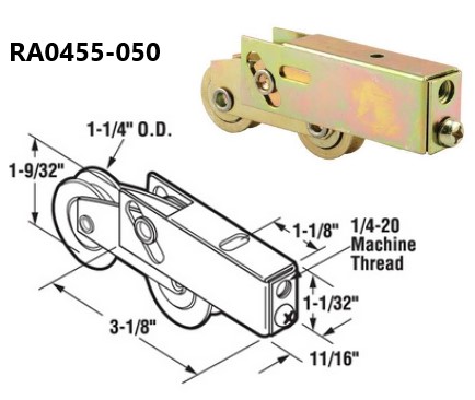 RA0455 - Patio Glass Door Roller Assemblies                           