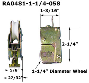 RA0481 - Patio Glass Door Roller Assemblies                           