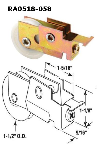 RA0518 - Patio Screen Door Rollers & Guides                           