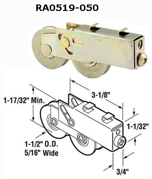 RA0519 - Patio Screen Door Rollers & Guides                           