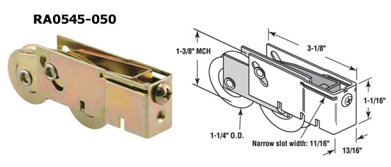 RA0545 - Patio Screen Door Rollers & Guides                           