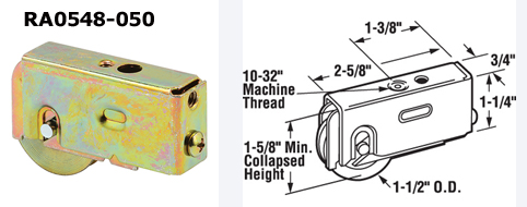 RA0548 - Patio Screen Door Rollers & Guides                           