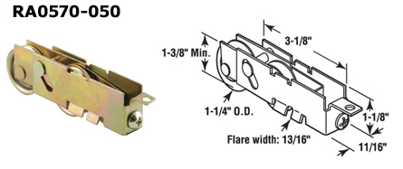 RA0570 - Patio Screen Door Rollers & Guides                           