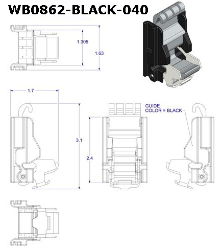 WB0862BLK - Tube Balance Accessories, Tandem Carrier                  