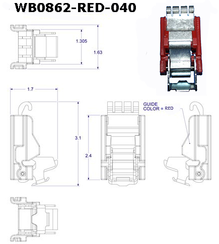 WB0862RED - Tube Balance Accessories, Tandem Carrier                  