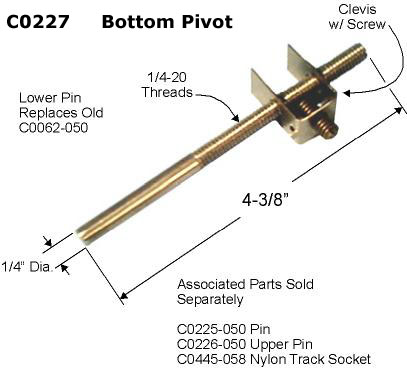 C0227 - 1/4 IN Metal Bi-Fold Threaded Pivot Pins                      
