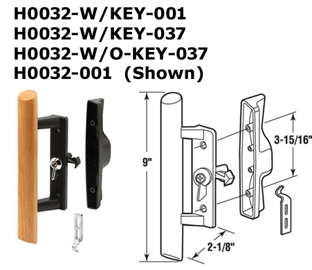 H0032 - Patio Glass Door Handles ( Internal Latch)                    