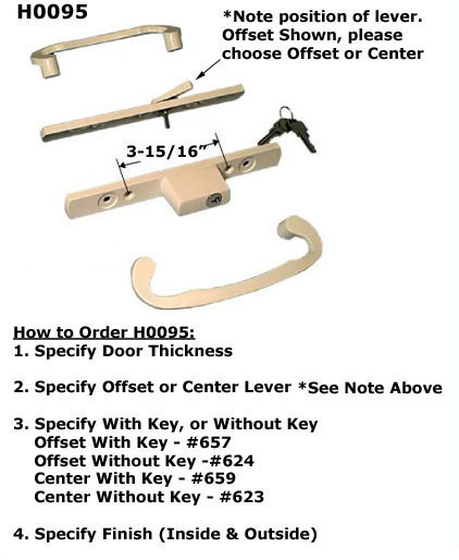 H0095 - Patio Glass Door Handles (Mortise Type)                       