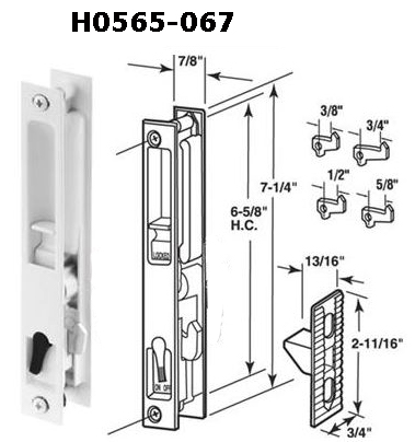 H0565 - Patio Glass Door Handles (Flush Mount)                        