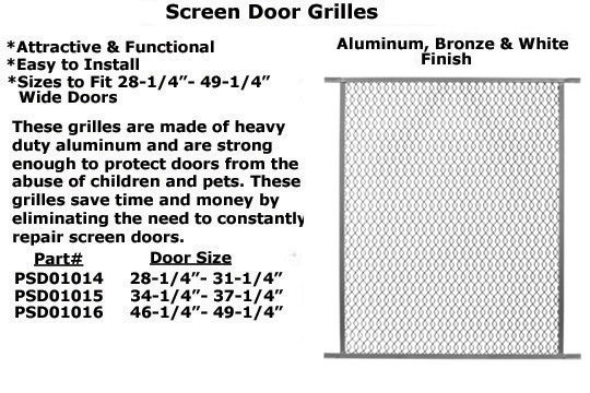 PSD0101 - Screen Door Grilles                                         